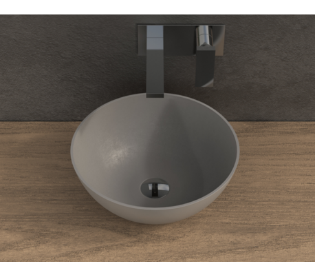 Ideavit Solidthin bordmonteret håndvask Ø39 cm Solid surface - Mat hvid