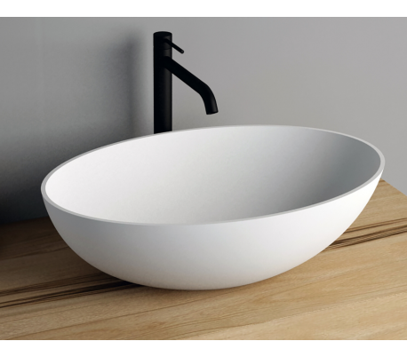 Ideavit Solidthin bordmonteret håndvask Ø39 cm Solid surface - Mat hvid
