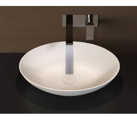 Ideavit Solidthin bordmonteret håndvask 50 x 33 cm Solid surface - Mat hvid