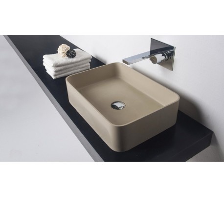 Ideavit Solidthin bordmonteret håndvask 50 x 35 cm Solid surface - Mat hvid