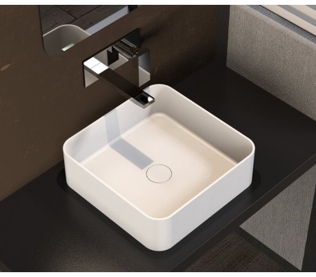 Ideavit Solidthin bordmonteret håndvask 50 x 35 cm Solid surface - Mat hvid