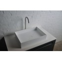 Ideavit Solidthin bordmonteret håndvask 40 x 40 cm Solid surface - Mat hvid
