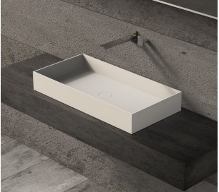 Ideavit Solidjoy bordmonteret håndvask 50 x 35 cm Solid surface - Mat hvid