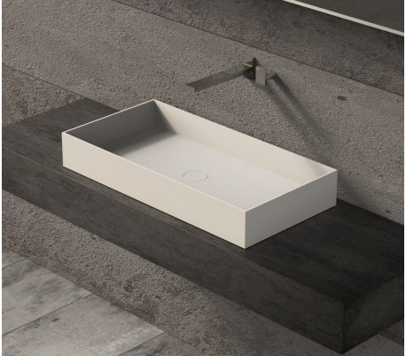 Ideavit Solidjoy bordmonteret håndvask 50 x 35 cm Solid surface - Mat hvid