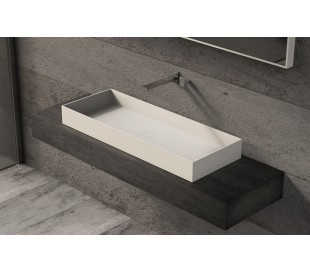 Ideavit Solidjoy bordmonteret håndvask 75 x 37,5 cm Solid surface - Mat hvid