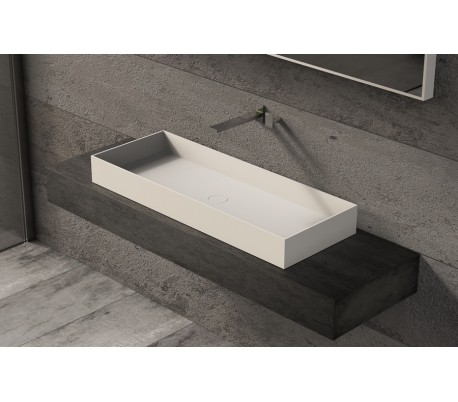 Ideavit Solidjoy bordmonteret håndvask 75 x 37,5 cm Solid surface - Mat hvid