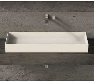 Ideavit Solidjoy bordmonteret håndvask 75 x 37,5 cm Solid surface - Mat hvid 2