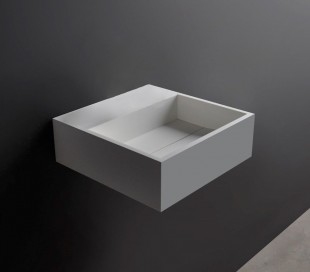 Ideavit Solidcube vægmonteret håndvask 30 x 30 cm Solid surface - Mat hvid 2