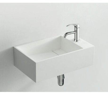 Ideavit Solidcube vægmonteret håndvask 30 x 30 cm Solid surface - Mat hvid