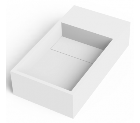 Ideavit Solidcube vægmonteret håndvask 40 x 22 cm Solid surface - Mat hvid
