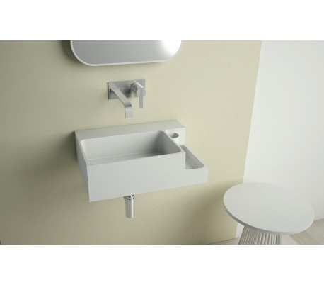 Ideavit Solidthin bordmonteret håndvask 50 x 35 cm Solid surface - Mat hvid