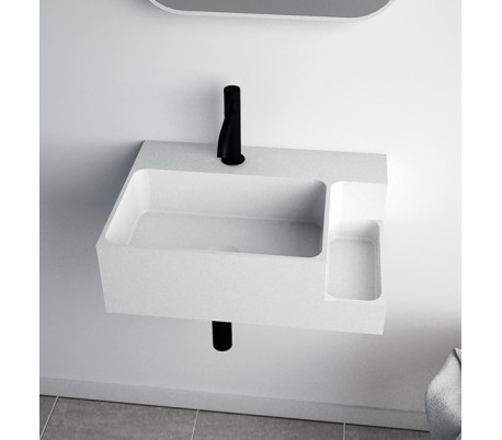 Ideavit Soliddual vægmonteret håndvask 50 x 36 cm Solid surface - Mat hvid