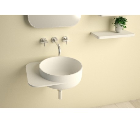 Ideavit Soliddual vægmonteret håndvask 50 x 36 cm Solid surface - Mat hvid