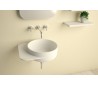 Ideavit Soliddual vægmonteret håndvask 49 x 43 cm Solid surface - Mat hvid