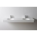 Ideavit Solidbrio vægmonteret håndvask 90 x 48 cm Solid surface - Mat hvid