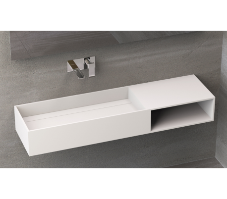 Ideavit Solidcube vægmonteret håndvask 50 x 30 cm Solid surface - Mat hvid