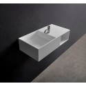 Ideavit Solidpure vægmonteret håndvask 140 x 37,6 cm Solid surface - Mat hvid
