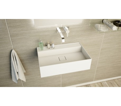 Ideavit Solidbliss vægmonteret håndvask 55 x 22 cm Solid surface - Mat hvid