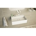 Ideavit Solidbliss vægmonteret håndvask 55 x 22 cm Solid surface - Mat hvid