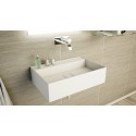 Ideavit Solidbliss vægmonteret håndvask 55 x 22 cm Solid surface - Mat hvid