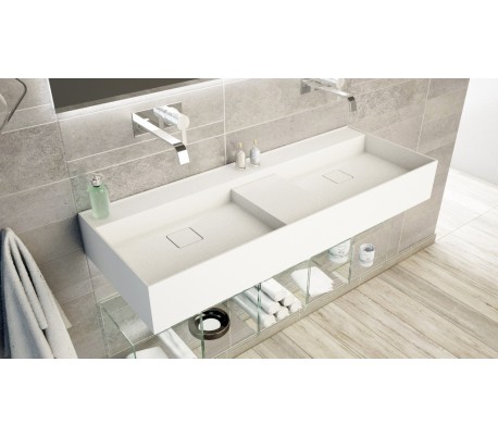 Ideavit Solidbliss vægmonteret håndvask 90 x 45 cm Solid surface - Mat hvid