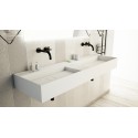 Ideavit Solidbliss vægmonteret håndvask 120 x 45 cm Solid surface - Mat hvid