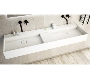 Ideavit Solidbliss vægmonteret håndvask 120 x 45 cm Solid surface - Mat hvid 2