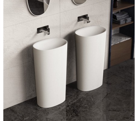 Ideavit Solidcliff-50 bordmonteret håndvask 50 x 35 cm Solid surface - Mat hvid