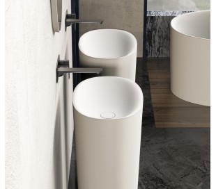 Ideavit Solidcliff-50 bordmonteret håndvask 50 x 35 cm Solid surface - Mat hvid 2