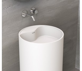 Ideavit Solidcliff gulvmonteret håndvask B50 x H90 cm Solid surface - Mat hvid 2