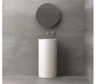 Ideavit Solidcliff gulvmonteret håndvask B50 x H90 cm Solid surface - Mat hvid