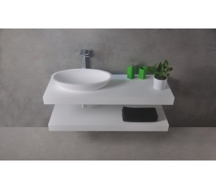 Ideavit Solidroll gulvmonteret håndvask Ø45 x H90 cm Solid surface - Mat hvid 2