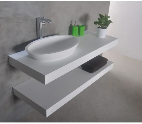 Ideavit Solidroll gulvmonteret håndvask Ø45 x H90 cm Solid surface - Mat hvid