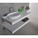 Ideavit Solidroll gulvmonteret håndvask Ø45 x H90 cm Solid surface - Mat hvid