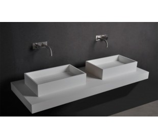 Ideavit Solidplus hylde til håndvask 90 x 46 cm Solid surface - Mat hvid