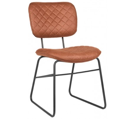 Spisebordsstol i microfiber og metal H87 cm - Armygrøn