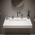 Ideavit Solidsquare vægmonteret håndvask 90 x 46 cm Solid surface - Mat hvid