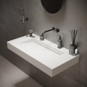 Ideavit Solidsquare vægmonteret håndvask 90 x 46 cm Solid surface - Mat hvid