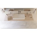 Ideavit Solidtop bordmonteret håndvask 80 x 40 cm Solid surface - Mat hvid