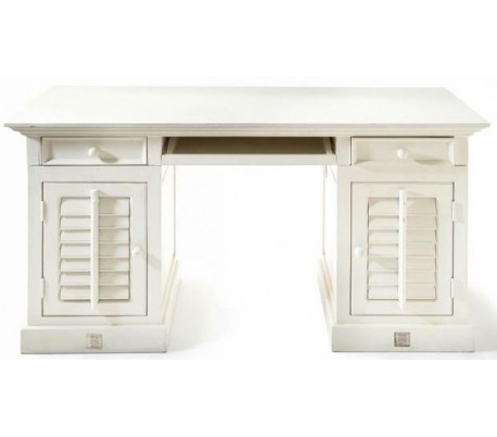 Skrivebord i genanvendt elmetræ og jern 150 x 70 cm - Sort/Natur