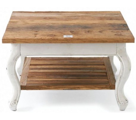 Konsolbord i genanvendt elmetræ 180 x 50 cm - Antik hvid/Natur