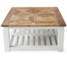 Sofabord i genanvendt elmetræ 90 x 90 cm - Antik hvid/Natur
