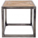 Sofabord i genanvendt egetræ og stål 130 x 60 cm - Antik jerngrå/Antik brun