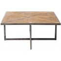 Sofabord i genanvendt egetræ og stål 130 x 60 cm - Antik jerngrå/Antik brun