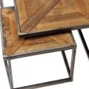 Sofabord i genanvendt egetræ og stål 130 x 60 cm - Antik jerngrå/Antik brun