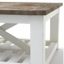 Sofabord i genanvendt elmetræ 70 x 70 cm - Antik hvid/Natur