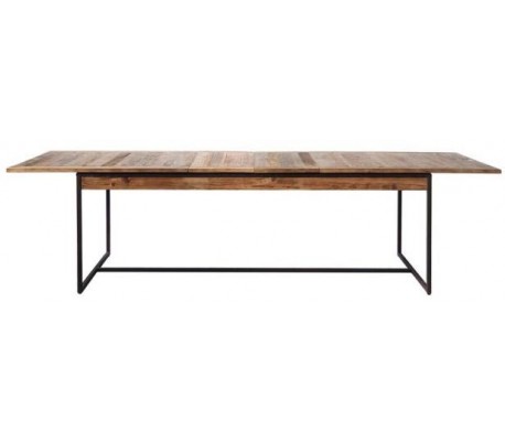 Sofabord i genanvendt elmetræ og jern 74/146 x 70 cm - Sort/Natur