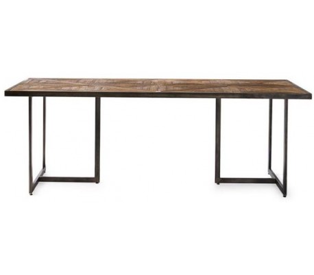 Sofaborde i genanvendt egetræ og stål 80 x 80 cm - Antik jerngrå/Antik brun