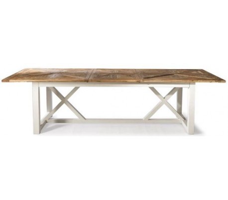 Sofabord i genanvendt elmetræ 70 x 70 cm - Antik hvid/Natur