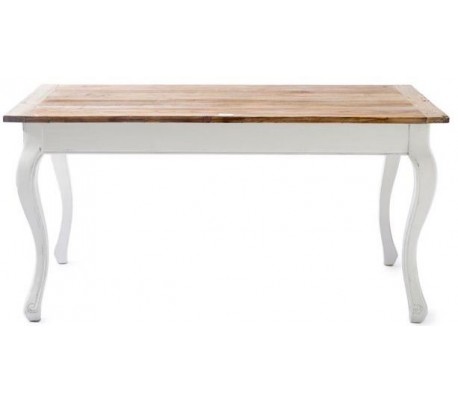 Sofabord i genanvendt elmetræ 165 x 45 cm - Antik hvid/Natur